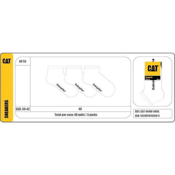 CAT AV53 3-pack bokazokni fehér