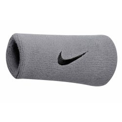 NIKE SWOOSH DOUBLEWIDE WRISTBANDS 2PK MATTE SILVER/BLACK